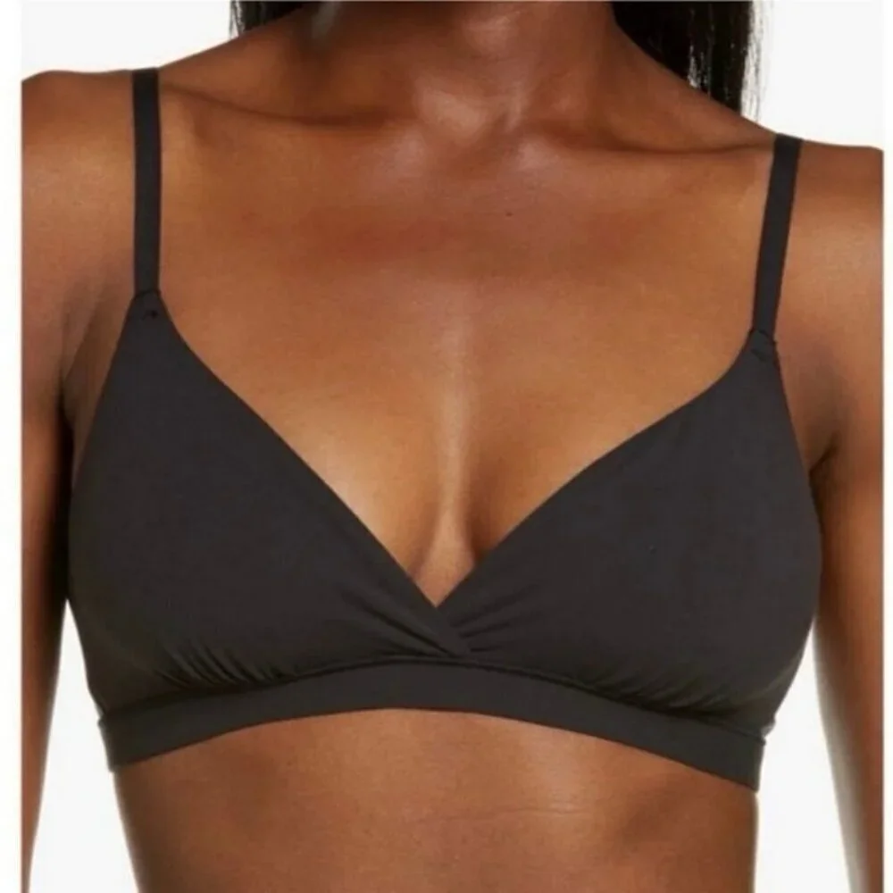 SKIMS Fits Everybody Crossover Bralette Unlined Black Size 2X